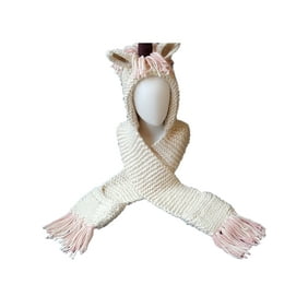 Unicorn Hooded Scarf Animal Hoodie Cowl Crochet Knitted Beanie Hats Winter Warm